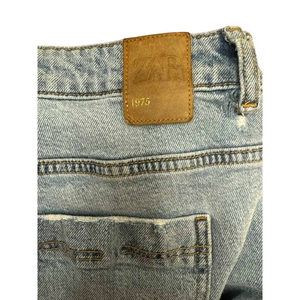 ZARA Womens Distressed Skinny Slim Jeans Size‎ 6 Denim Pants Blue
